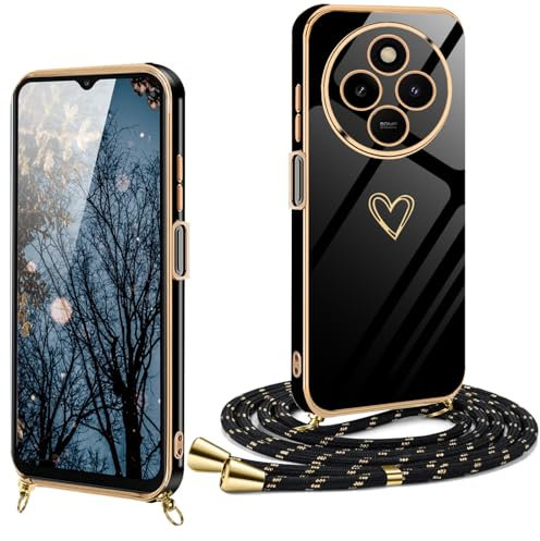 XCYYOO Funda para Redmi 14C 4G con Cuerda Antigolpes Carcasa Redmi 14C 4G con Correa Colgante Ajustable Collar de Cuello Fundas Redmi 14C 4G con Cordón Silicona Cover Redmi 14C 4G Case