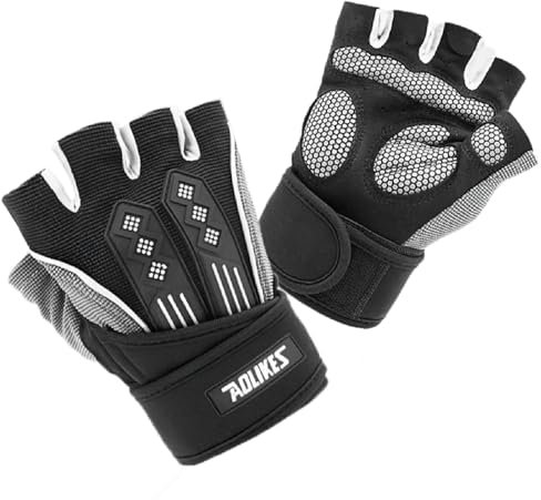 TECHO Fahrradhandschuhe, Rutschfestes Mountainbike Handschuhe, Halbfinger Atmungsaktiv Radhandschuhe, Stoßdämpfende Reflektierend MTB Wandern Fahrrad Handschuhe für Herren Und Damen L