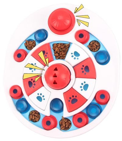wqibq Platos de alimentación para mascotas, comedero interactivo para perros, comedero interactivo para perros, dispensador de comida mental antideslizante, juguete enriquecedor para rompecabezas para