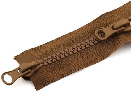 THEDAYBABY 5 Stück 5# Zwei-Wege-Reißverschluss, tragbar, Kunststoffzähne, Reißverschluss, 90 cm, Harz-Reißverschluss, Doppelschieber, offenes Ende, Jacke, lange Reißverschlüsse (braun)