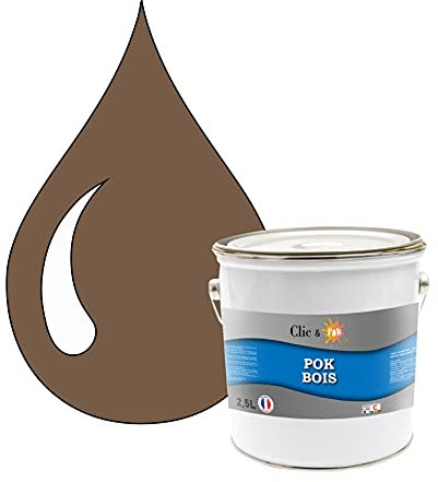 POK Peinture extérieure bois - Résistante aux intempéries BOIS - 2,5L - RAL 8025 Brun pâle