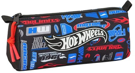 safta HOT Wheels Federmäppchen mit Reißverschluss und Fach, für Kinder, ideal für Kinder im Schulalter, bequem und vielseitig, Qualität und Widerstandsfähigkeit, 21 x 7 x 8 cm, bunt, M, Casual