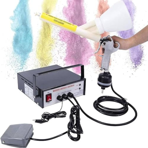 WANGYYDS Electrostatic Powder Coating, Powder Coating Gun, Adjustable Electric Painting Machine, Portable Powder Coating Gun Paint Gun,Black