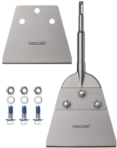 Firecore Burin Plat SDS PLUS, Burin Carrelage avec un Lame de Rechange, Burin SDS Large 270mm×130mm pour Perforateur Burineur, Convient pour Enlever les Adhésifs, les Carreaux