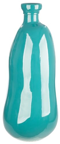 GILDE Bodenvase Sylt aus Glas - blau - Höhe 51cm x Ø 22cm - Europäische Herstellung - dekorative Glasvase
