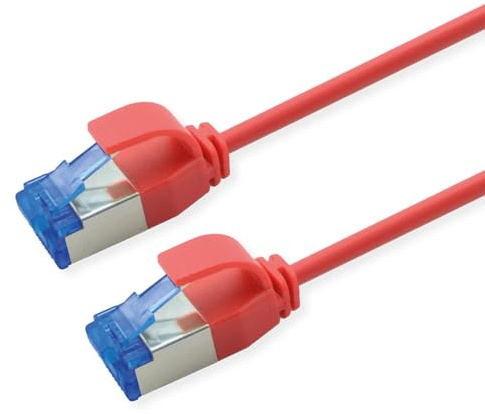 ROLINE Patchkabel Cat.6A (Class EA) S/FTP (PiMF), LSOH, PoE, rot, 0,5 m