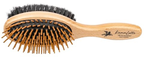 Bense & Eicke Mähnen- & Kopfbürste KämmLotte 220 x 59 mm - Rosshaar Bürste für Mähne, Schweif und Kopf - ergonomisches Buchenholz aus Deutschland - Made in Germany