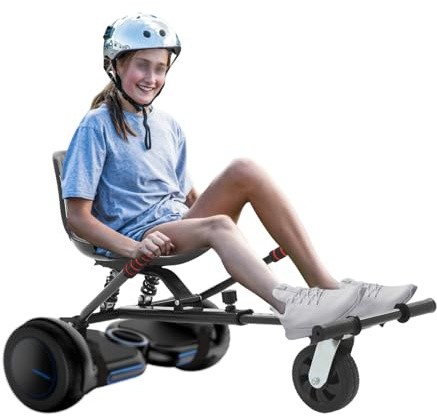 Hoverboard Sitz Verstellbarer, Balancing Scooter Sitzbefestigung 100 kg Tragkraft, Sitzscooter Selbstausgleichender für 6,5-10 Zoll, Schwarz