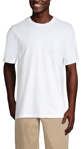 Lands' End Herren Super-T Kurzarm-Shirt im Colorblock-Stil, Classic Fit | 163 g mittelschwere Baumwolle, verdeckte Nackennaht, verstärkte Schultern, Alltag, Schichtung, große und große Größen