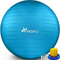 TRESKO Gymnastikball mit GRATIS Übungsposter inkl. Luftpumpe - Yogaball BPA-Frei | Sitzball Büro | Anti-Burst | 300 kg,Blau,85cm (für Körpergröße über 185cm)