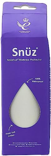 SnüzPod3 Waterproof Mattress Protector 44 x 80cm – 100% Waterproof with Moisture-Wicking Cotton Surface