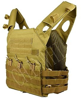 QHIU Tactical Vest Camouflage Molle Plate Carrier Protection Multifunction Combat Military Vest for Airsoft Paintball CS SWAT Wargame Hunting Outdoor Sport