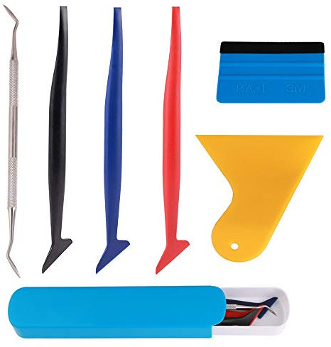 GTIWUNG 6Pcs Auto Micro Rakel Vinyl Wrap Grafik Anwendung Folienrakel Kunststoffrakel mit unterschiedlicher Härte für Autofolierung Film und Fahrzeug Wraps, Folienrakel mit Filzkante