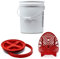 Detailmate professionelles Wasch Eimer Set: Magic Bucket Wascheimer 5 GAL (ca. 20 Liter), Gamma Seal Eimerdeckel rot, GritGuard Schmutz Einsatz rot, GritGuard Washboard rot