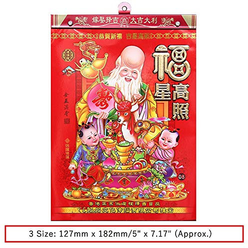 Kalender Kalendarien Chinesische Kalender 2021 Neues Jahr Tägliche Tierkreis-Wandkalender für das Lunar-Jahr der Rinder, individuelle Seite pro Tag Kalender Terminkalender (Color : 3 127mm x 182mm)