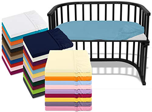 Emily´s Check Kinder Jersey Spannbetttuch für Beistellbett und Wiege 1476.2098, 40 x 80 cm, bleu