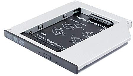 9.5mm Universal IDE 2nd HDD SSD Caddy, Second 2.5 SATA Hard Drive Enclosure, for MacBook Mac Book Pro Lenovo Thinkpad Dell Toshiba HP Asus Sony Laptop Notebook PC, CD DVD Optical Bay Replacement