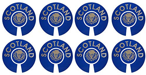 Acclaim Jumbo 6 cm Scotland Blue Gold Lawn Bowls Identification Stickers Markers 2 Full Sets Of 4 Self Adhesive