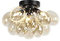 Qazqa - Design Deckenleuchte I Deckenlampe I Lampe I Leuchte schwarz mit Braunglas 3-flammig-Licht - Uvas I Wohnzimmer I Schlafzimmer - Kugel I Kugelförmig - LED geeignet G9