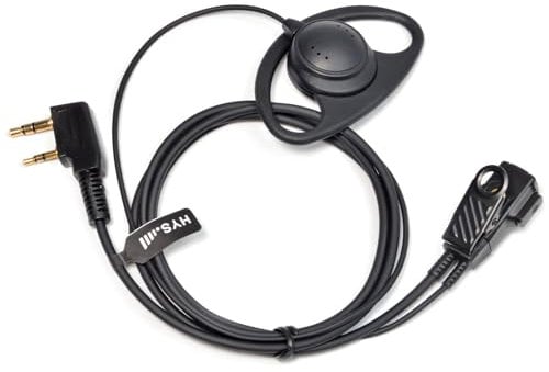 HYS Oreillette en Forme de D pour Talkie-walkie Compatible avec Baofeng UV-5R BF-888S UV-82 Wouxun Kenwood Radio bidirectionnelle