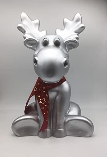 Sparfroh ELCH/Rentier groß - Weihnachtsdeko - Silber oder Gold (Silber)
