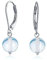 Einfache Schlichte Durchscheinende Chalcedon Edelstein Runde Ohrringe Mit Hebelverschluss Für Frauen Aus .925 Sterlingsilber