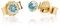 NKlaus Paar 3,0mm 333 Gelb Gold 8 Karat Ohrstecker Kristall Zirkonia Aquamarin Butterfly Verschluss Damen Mädchen 3350