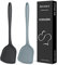 2 Pcs Silicone Wok Spatulas, Non-Stick BPA Free High Heat Resistant Handy Kitchen Utensils for Cooking, Baking, Flipping Eggs, Pancake, Burgers（Black+Grey）