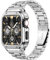 MioHHR Stainless Steel Watch Band with Case Compatible for Apple Watch Bands 42/44 mm,Rugged Strap with Metal Protective Bumper Cover for iWatch Series 6/5/4/SE/3/2/1 for Men(Silver)