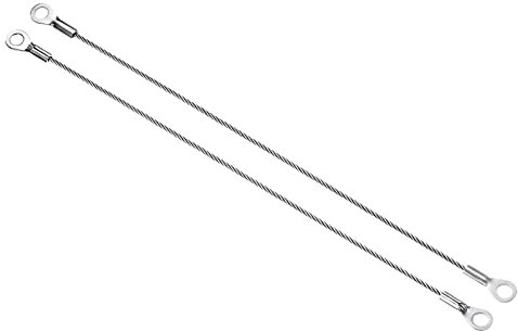 PATIKIL Acciaio Inossidabile Cordino Cavo 2mmx20cm, Cavo di Sicurezza 4pz Occhielli Terminati Sicurezza Filo Corda,Cavo di sicurezza in acciaio Inossidabile