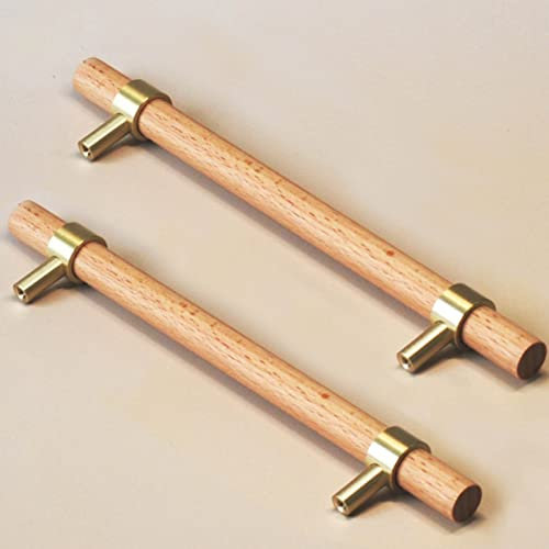 JIAJUTUI001 2 Pcs Brass Cupboard Handles,Wooden Drawer Handles,Bow Shaped Furniture Pulls,for Drawer Wardrobe Cabinet Furniture Kitchen Bedroom (Hole Pitch,228mm)