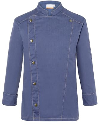 Karlowsky Herren Kochjacke Jeans-Style Druckknöpfe Stehkragen 65% Polyester/35% Baumwolle