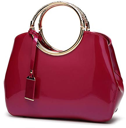 AINUOEY Donna Borse a Mano Borsa a Spalla Elegante Grandi Firmate Marca Tracolla Antifurto PU pelle 76609 1 pz Vino Rosso V1