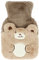 MilyaDE 350ml Wärmflasche mit Bezug Plüsch Bettflasche Wärmebeutel Fleeceüberzug Flauschig Waschbar, Braun Bär