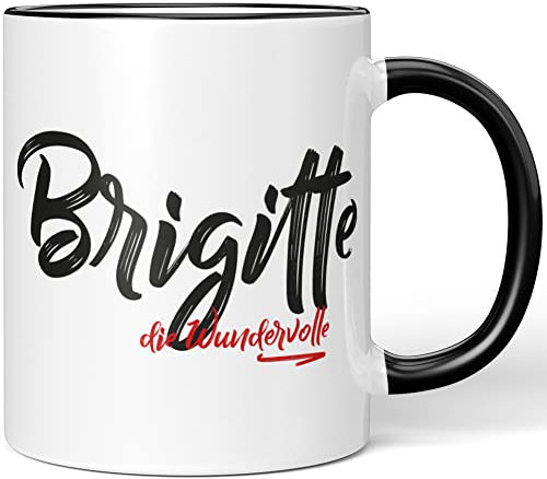 JUNIWORDS Tasse, Brigitte, die Wundervolle, Schwarz (5217804)