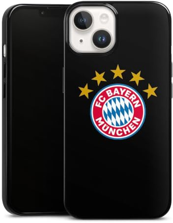 Silikon Hülle kompatibel mit Apple iPhone 14 Case schwarz Handyhülle FC Bayern München FCB Sterne