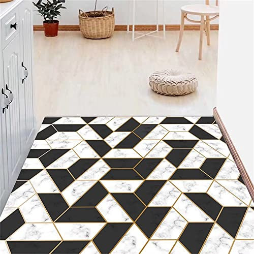 RUGMRZ Jugendzimmer Deko Geometrische Fußmatte kann geschnitten und gewaschen werden teppich schreibtischstuhl schwarz teppich kinder landhaus deko jugendzimmer deko wohnzimmer modern teppich180x280CM