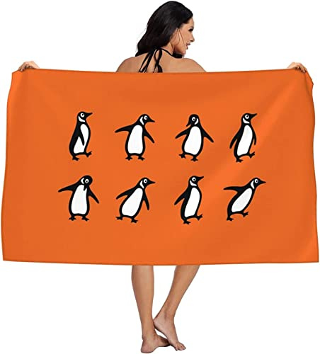 Strandtuch Groß Karikatur 70x140, 3D Süßer Pinguin Badetuch Mikrofaser Handtücher, Strandhandtuch Schnell Trocknendes Sandfreies Badehandtuch, Saunatuch, Handtuch, Kinder, Damen, Herren, Strandtücher
