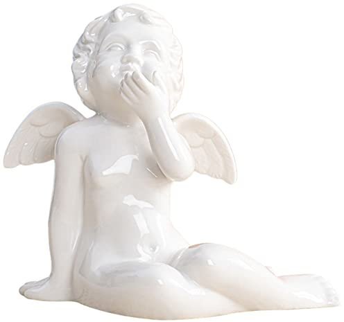 jojofuny Engel Ornamente Cherub-engelsfigur Engelfiguren Engel-gartenfiguren Engel Geschenke Engelsflügel-skulptur Betender Engel Kleine Engelsfigur Keramik Gedenken Weiß Baby Schutzengel