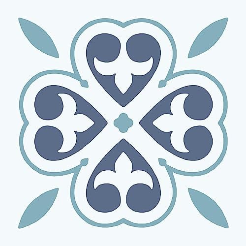 d-c-fix suelo vinilo autoadhesivo Flor oriental - 11 losetas - impermeable, decorativo vinilico - baldosas azulejos adhesivos PVC - para cocina, baño y salón - 30x30 cm