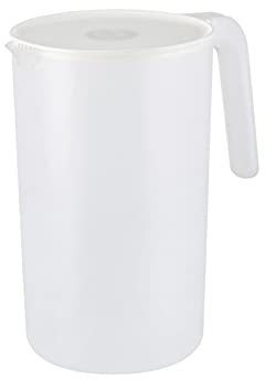 Carafe d'eau Bouteille d'eau en plastique de grande capacité avec ligne de graduation Théière haute température résistante à la poignée Jus de jus de pichet simple Carafes ( Color : Bianco , Size : S
