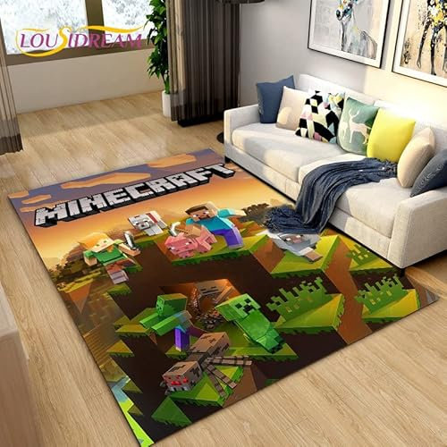 BBAUER San-Dbox Spiele Drucken Gamer Flanell Teppich Türmatte Dekoration Spielen rutschfeste Fußmatte Teppich D777 60×90CM