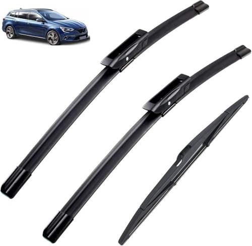 Juego de escobillas limpiaparabrisas delanteras y traseras compatible con Renault Megane Sport Tourer 3 2008-2016 parabrisas ventana 241614