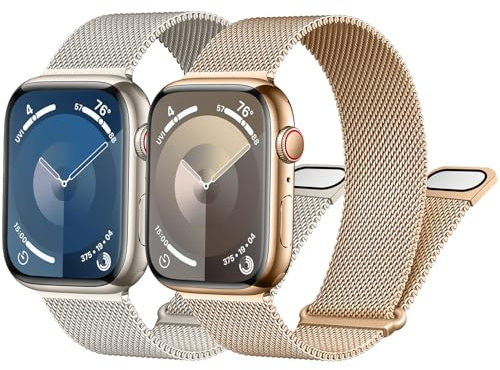 Milanese Loop Band for Apple Watch Strap 40mm 44mm 41mm 45mm 42mm 46mm 38mm 49mm Magnetic Metal Mesh Loop Strap for Apple Watch Ultra Ultra2 Series 10 9 8 7 6 5 4 3 SE SE2