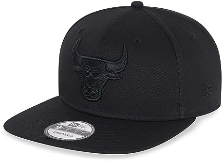 New Era NBA Fankappe Chicago Bulls schwarz Basketball Cap Basecap verstellbar Teamlogo gerader Schirm - M - L