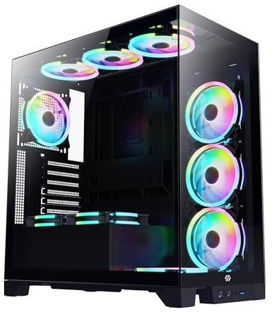 Bluegears Bgears b-Pellucid ATX Gaming PC Case. Front and Side Tempered Glass Design with Built in USB Type C Port. (Fans are Sold Separately!!).