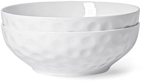 HOMBENE Large Pasta Bowls Set of 2, 9 Inch Pasta Serving Bowl Dinner Bowls, Wide and Shallow Microwave Dishwasher Safe Bowls Set of 2