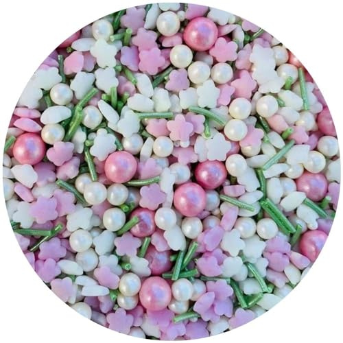 Purple Cupcakes Sprinkles Mix - Shimmer FALLING BLOSSOM Mix (V) - Cake and Cupcake Sprinkles for Birthdays, Weddings and all occassions