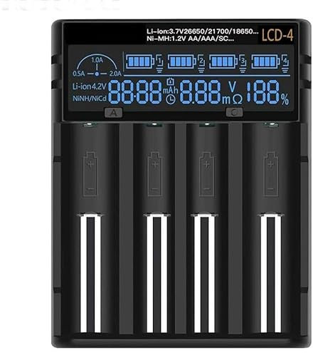 Aigostar Chargeur de Piles 1,2 V 4 pièces, pour recharger des Piles AA/AAA, Prend en Charge la Charge Mixte, Port USB