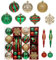 Oairse 50pcs Christmas Baubles Ornaments Set - Glitter Gold Green Shatterproof Christmas Balls for Tree Decorations